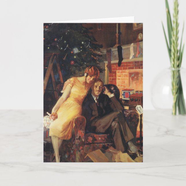 Weihnachten, Liebe und Romantik Feiertagskarte (Vorderseite)