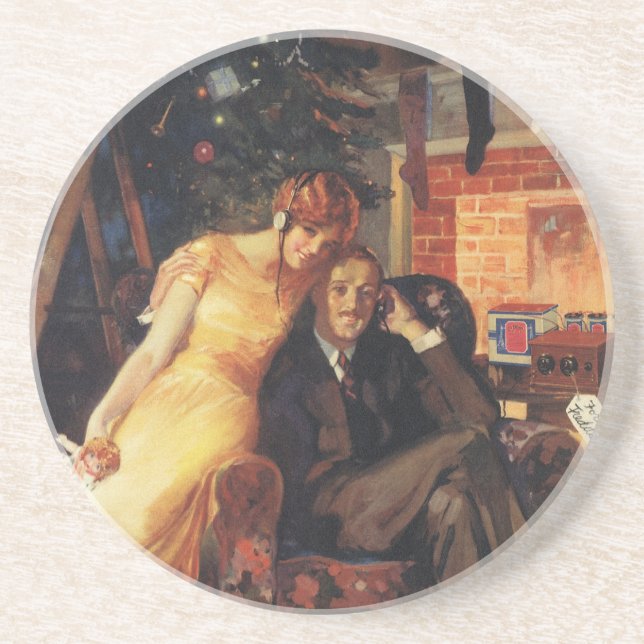 Weihnachten, Liebe und Romantik Untersetzer (Vorne)