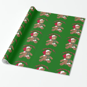 Weihnachten Lieben! Christmas Teddy Bear Geschenkpapier