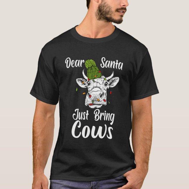 Weihnachten lieber Weihnachten bringen Kühe Funny  T-Shirt (Vorderseite)