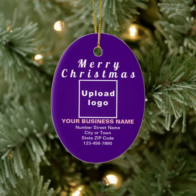Weihnachten Lila Oval Keramik Ornament (Baum)