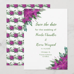 Weihnachten Lila Poinsettia Blume Hochzeit Save The Date