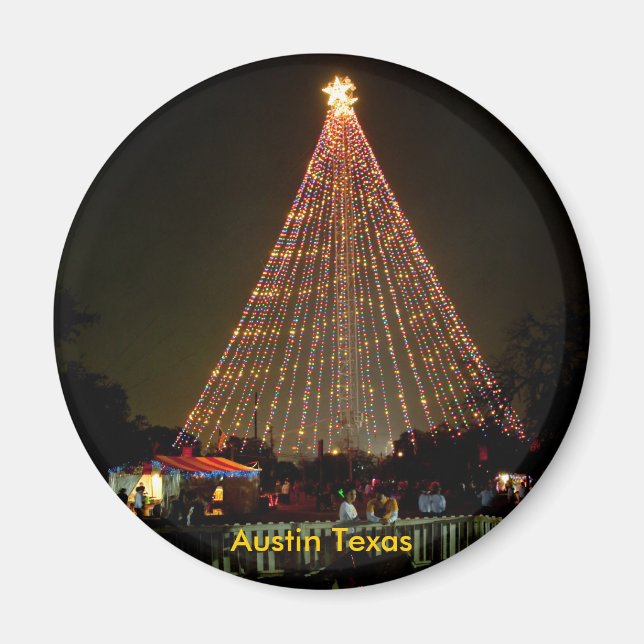 Weihnachten Log, Austin Texas Magnet (Vorne)