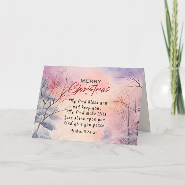 Weihnachten Lord Bless You Bible Verse Winter Szen (Vorderseite)