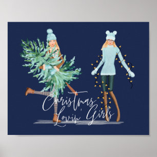 Weihnachten Lovin' Girls Verspieltes Val Corippo Poster