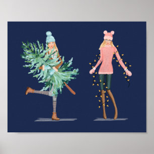 Weihnachten Lovin' Girls Verspieltes Val Corippo Poster