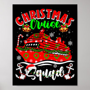 Weihnachten lustige Kreuzfahrt Gruppe bunte floral Poster