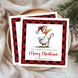 Weihnachten Lustige Verrückte Gans Whimsical Servi Serviette