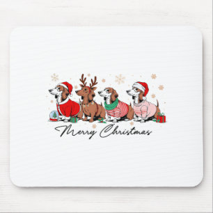 Weihnachten Lustiger Weenie Hund Dachshund Süß Fro Mousepad
