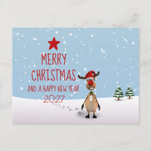 Weihnachten Lustiges Rentier Neujahr Baum 2026