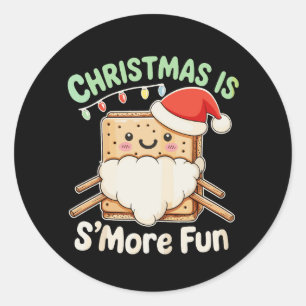 Weihnachten macht mehr Spaß Santa-Hut Camping Xmas Runder Aufkleber