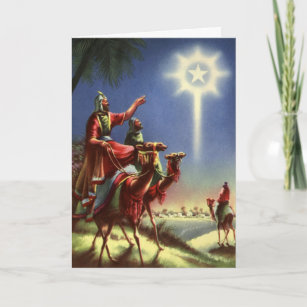 Weihnachten, Magi und der Stern von Bethlehem Feiertagskarte