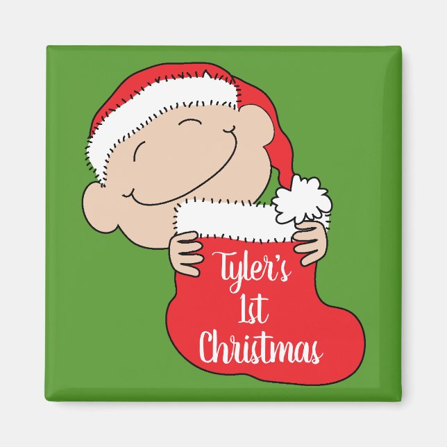 Weihnachten Magnet Square Babys Erste Weihnachten  (Vorne)