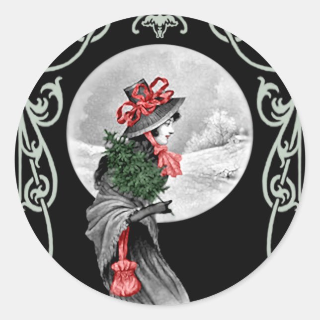 Weihnachten Maiden - Aufkleber (Vorderseite)