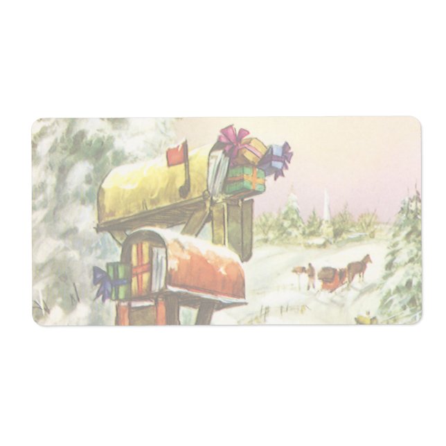 Weihnachten, Mailboxen im Winter Landschaft (Vorne)