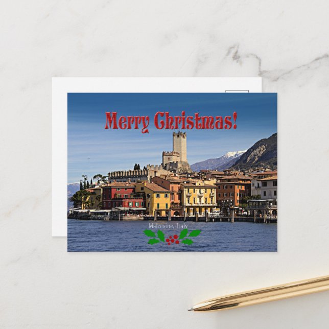 Weihnachten - Malcesine, Italien Postkarte (Vorderseite/Rückseite Beispiel)