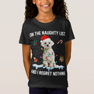 Weihnachten maltesischen Hund nicht aughty List un T-Shirt