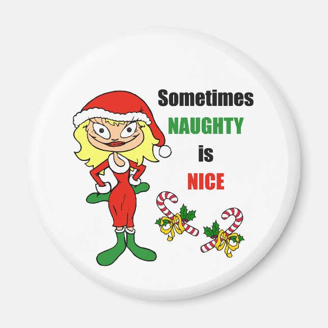 Weihnachten manchmal naughty ist schön - Blonde Bl Magnet (Vorne)