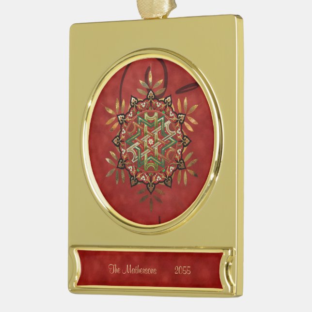 Weihnachten Mandala Banner-Ornament Gold (Links)