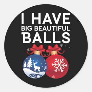 Weihnachten Männer lustige T-Shirts Ich habe große Runder Aufkleber