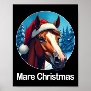 Weihnachten Mare Horseck Reitpferd Lover Eq Poster
