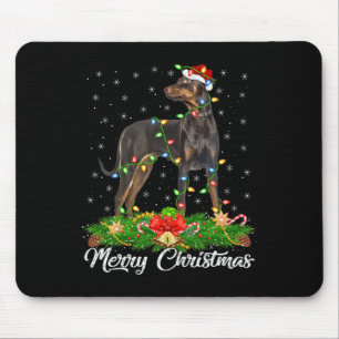 Weihnachten Matching Weihnachtsmannmütze Doberman Mousepad