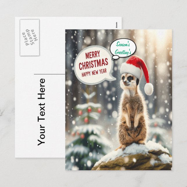 Weihnachten Meerkat Winter Wonderland Santa (Vorne/Hinten)