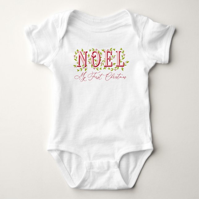 WEIHNACHTEN: Meine ersten Weihnachten - Editierbar Baby Strampler (Vorderseite)
