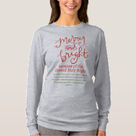 Weihnachten Merry & Bright Heilige Rote Grün Grau T-Shirt