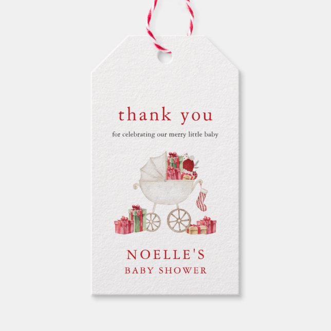 Weihnachten Merry Little Baby Dusche Geschenk Vorg Geschenkanhänger (Vorderseite)