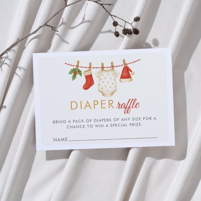 Weihnachten Merry Little Baby Duwer Windel Raffle Begleitkarte (Von Creator hochgeladen)