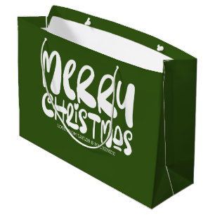 Weihnachten Merry und hell Retro Typ Personalisier Große Geschenktüte