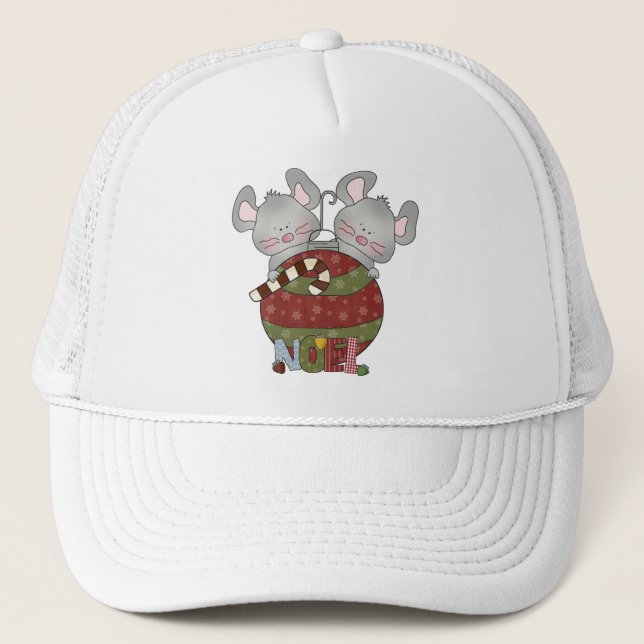 Weihnachten Mice Holiday T - Shirt und Geschenke Truckerkappe (Vorderseite)