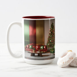 Weihnachten MidCentury Modern Zwei-Töne-Tasse Zweifarbige Tasse