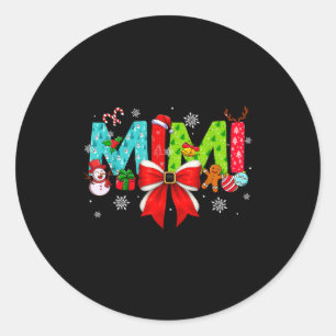 Weihnachten Mimi Coquette Schleife Mimi Weihnachte Runder Aufkleber