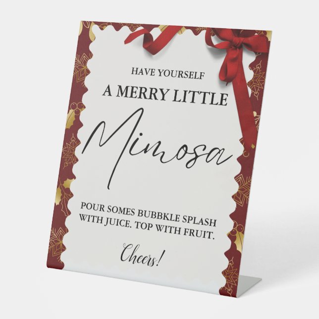 Weihnachten Mimosa Bar Sign Family Brunch Sockelschild (Vorderseite)