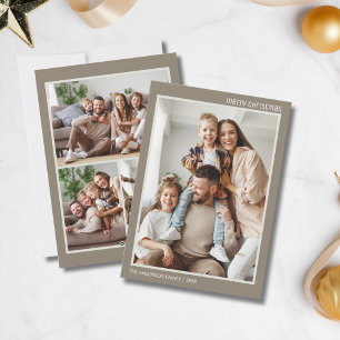 Weihnachten Minimal 4 Familie Foto Collage Taupe