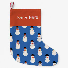 Weihnachten Minimal Niedlich Snowman Retro Blue Kleiner Weihnachtsstrumpf
