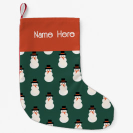 Weihnachten Minimal Niedlich Snowman Retro Green Kleiner Weihnachtsstrumpf