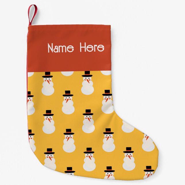 Weihnachten Minimaler Niedlicher Schneemann Retro  Kleiner Weihnachtsstrumpf (Vorderseite)