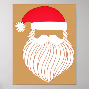 Weihnachten Minimalistisch Moderner Weihnachtsmann Poster