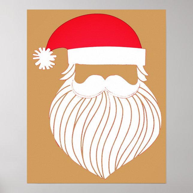 Weihnachten Minimalistisch Moderner Weihnachtsmann Poster (Vorne)