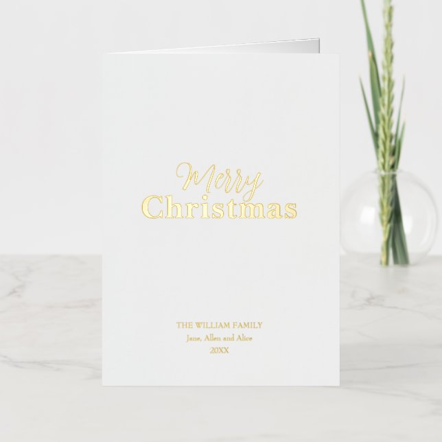 Weihnachten Minimalistisches Elegant Weiß und Gold (Vorderseite)