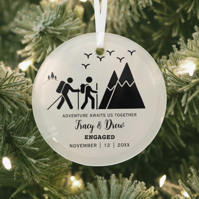Weihnachten Minimalistisches Mountainbike Wanderku Ornament Aus Glas (InSitu)