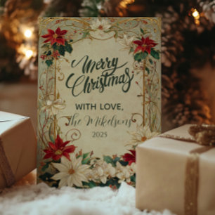 Weihnachten mit alten Weihnachtssternen und Stechp