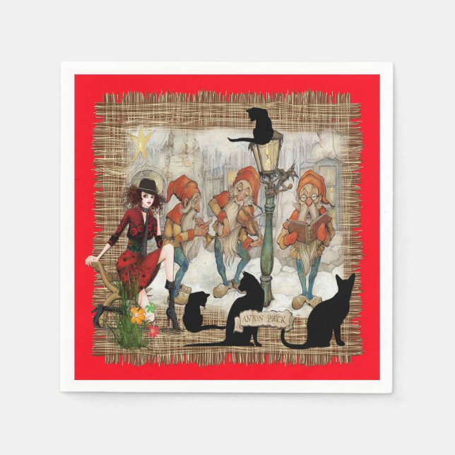 Weihnachten mit Anton Pieck Serviette (Vorderseite)