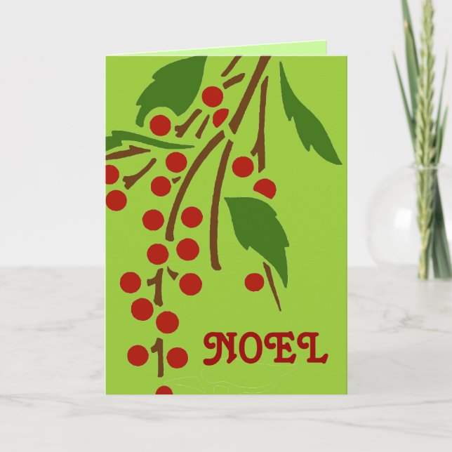 Weihnachten mit Berries Card (Vorderseite)