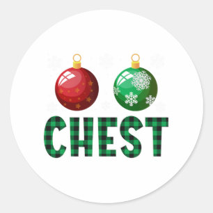 Weihnachten mit Brustgeschwüren zum Shirt passende Runder Aufkleber