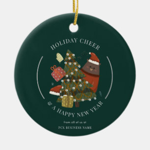 Weihnachten mit Business-Logos Moderne, zeitgemäße Keramik Ornament
