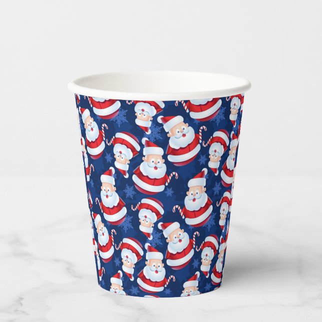 Weihnachten mit Candy Cane und Schneeflocken Pappbecher (Vorderseite)